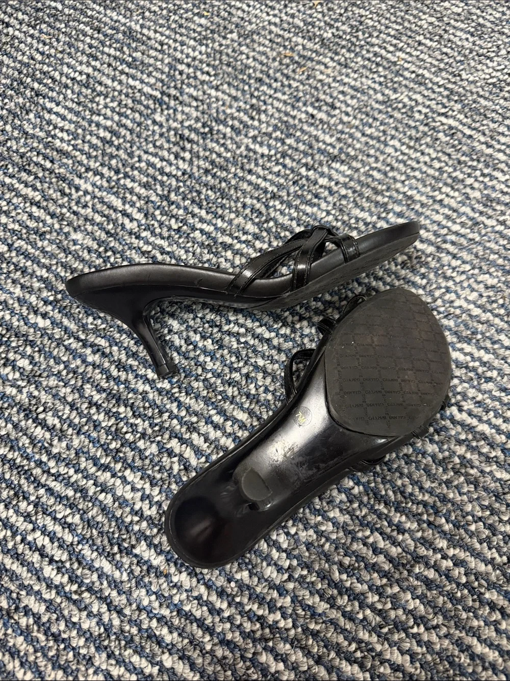 Gianni Bini Black Strappy Low Heel Sandals
